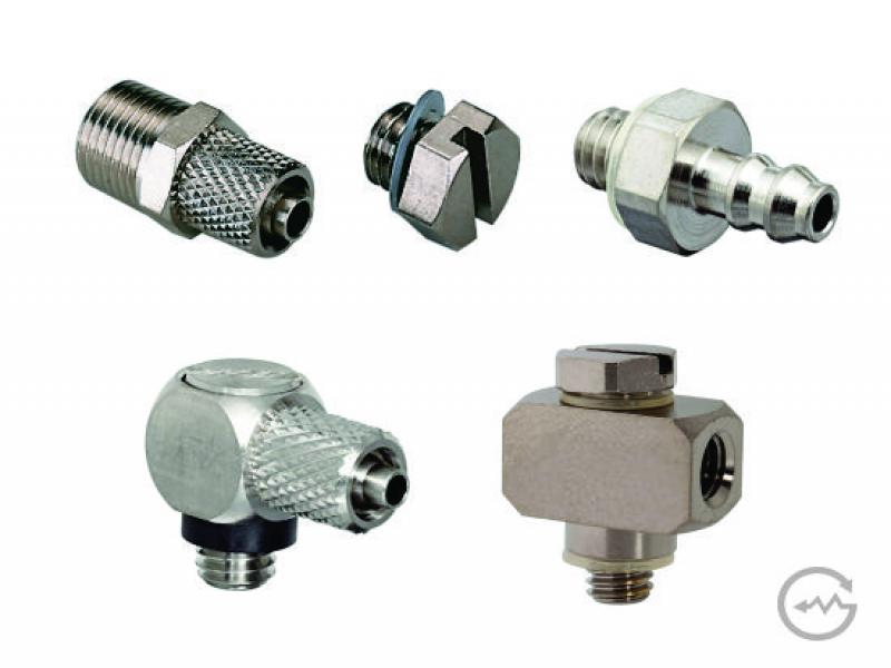 Conexão Miniatura Metálica para Tubo Ø2, 3.2, 4 e 6mm, Rosca M3, M5 e 1/8 GHPC
